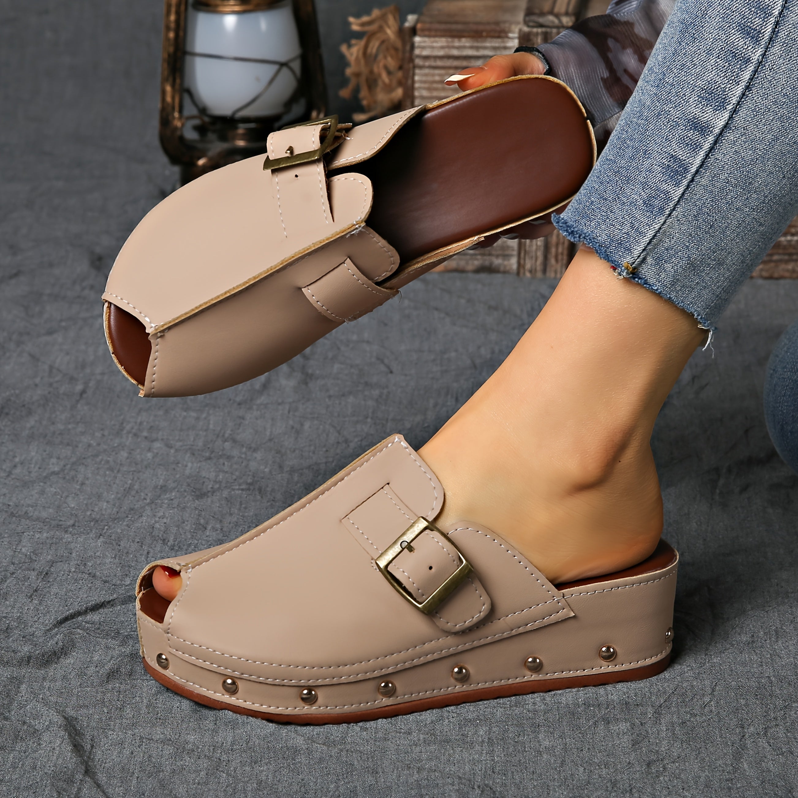 Piper - Women's Buckle-Strap Platform Clogs