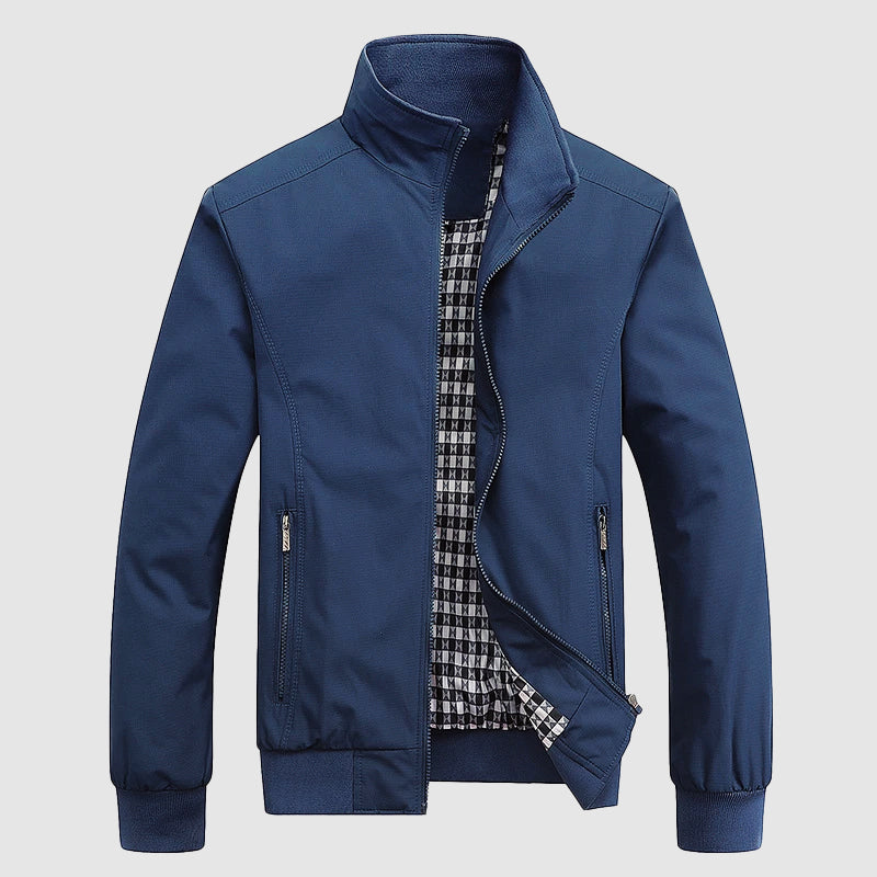 Quinton - Men's Stand-Collar Bomber Jacket with Elastic Cuffs