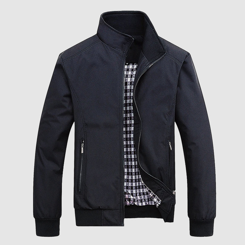 Quinton - Men's Stand-Collar Bomber Jacket with Elastic Cuffs