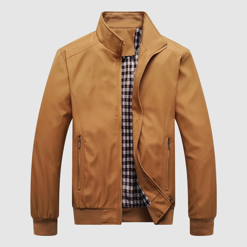 Quinton - Men's Stand-Collar Bomber Jacket with Elastic Cuffs