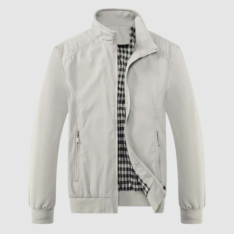 Quinton - Men's Stand-Collar Bomber Jacket with Elastic Cuffs