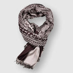 Reagan -  Geometric Patterned Fringed Scarf