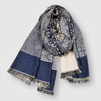 Reagan -  Geometric Patterned Fringed Scarf