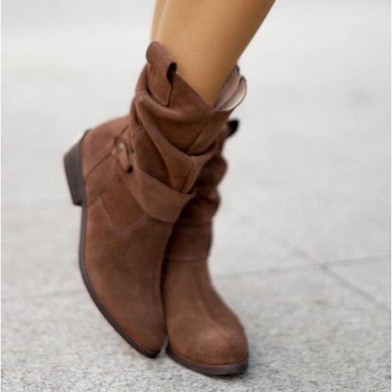 Reese - Women's Suede Slouch Boots with Side Zip