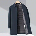 River - Men's Button-Front Trench Coat with Down Insulation