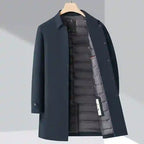 River - Men's Button-Front Trench Coat with Down Insulation