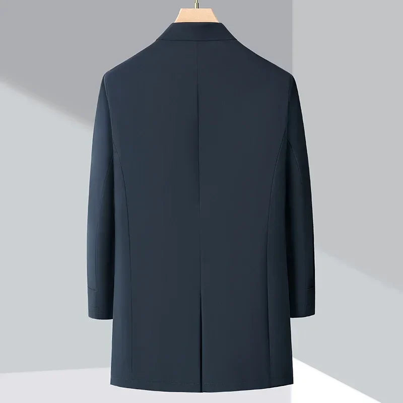 River - Men's Button-Front Trench Coat with Down Insulation