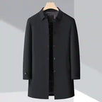 River - Men's Button-Front Trench Coat with Down Insulation