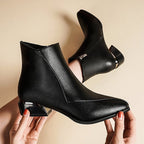 Romilly - Women's Side-Zip Ankle Boots with Metallic Trim