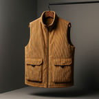 Ronan - Men's Ribbed Corduroy Vest with Cargo Pockets
