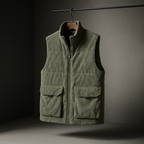 Ronan - Men's Ribbed Corduroy Vest with Cargo Pockets