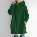 Rosalie - Women's Tunic-Length Fleece Hoodie with Hidden Zip