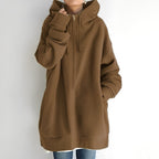 Rosalie - Women's Tunic-Length Fleece Hoodie with Hidden Zip