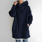 Rosalie - Women's Tunic-Length Fleece Hoodie with Hidden Zip