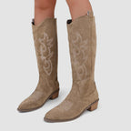 Rosetta - Women's Embroidered Western Knee-High Boots