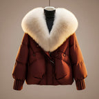 Sancia - Women's Quilted Puffer Jacket with Faux Fur Collar