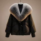 Sancia - Women's Quilted Puffer Jacket with Faux Fur Collar