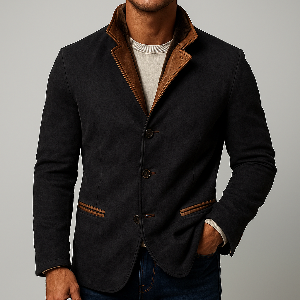 Stanton - Men's Suede Blazer with Leather Trim