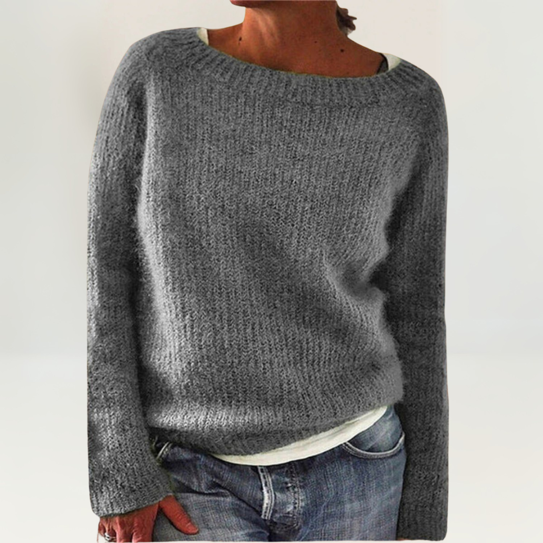 Talia - Women's Ribbed Crew-Neck Sweater