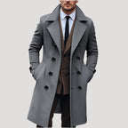 Theo - Men's Double-Breasted Tailored Long Coat