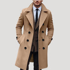 Theo - Men's Double-Breasted Tailored Long Coat