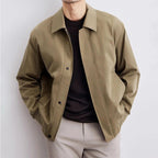 Theodore - Men's Collared Bomber Jacket with Ribbed Cuffs