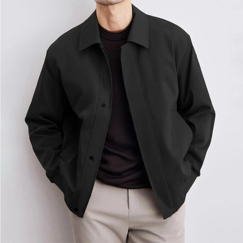 Theodore - Men's Collared Bomber Jacket with Ribbed Cuffs