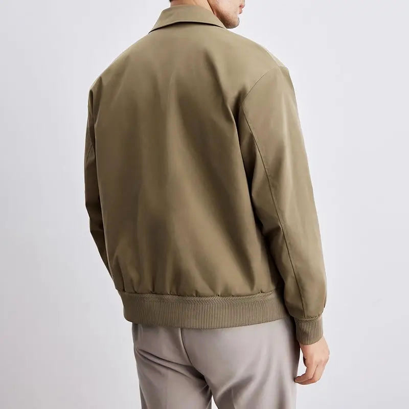 Theodore - Men's Collared Bomber Jacket with Ribbed Cuffs
