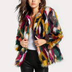 Valentina - Women's Colorblock Faux Fur Jacket
