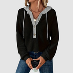 Vesper - Women's Textured Knit Hoodie with Drawstring