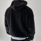 Victor - Men's Ribbed Relaxed-Fit Hoodie with Drawstring