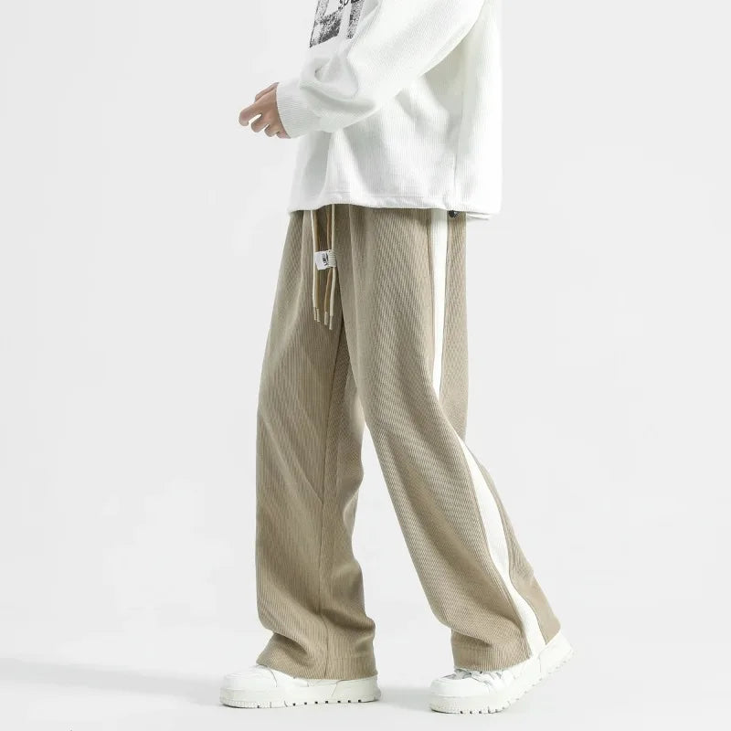 Vincent - Men's Corduroy Pants with Contrast Side Stripe