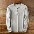 Vincent - Men's Ribbed Henley Long-Sleeve Shirt