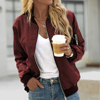 Violet - Women's Zip-Front Bomber Jacket