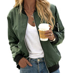 Violet - Women's Zip-Front Bomber Jacket