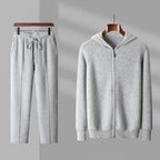 Walker - Men's Ribbed Wool Hoodie & Drawstring Trousers Set
