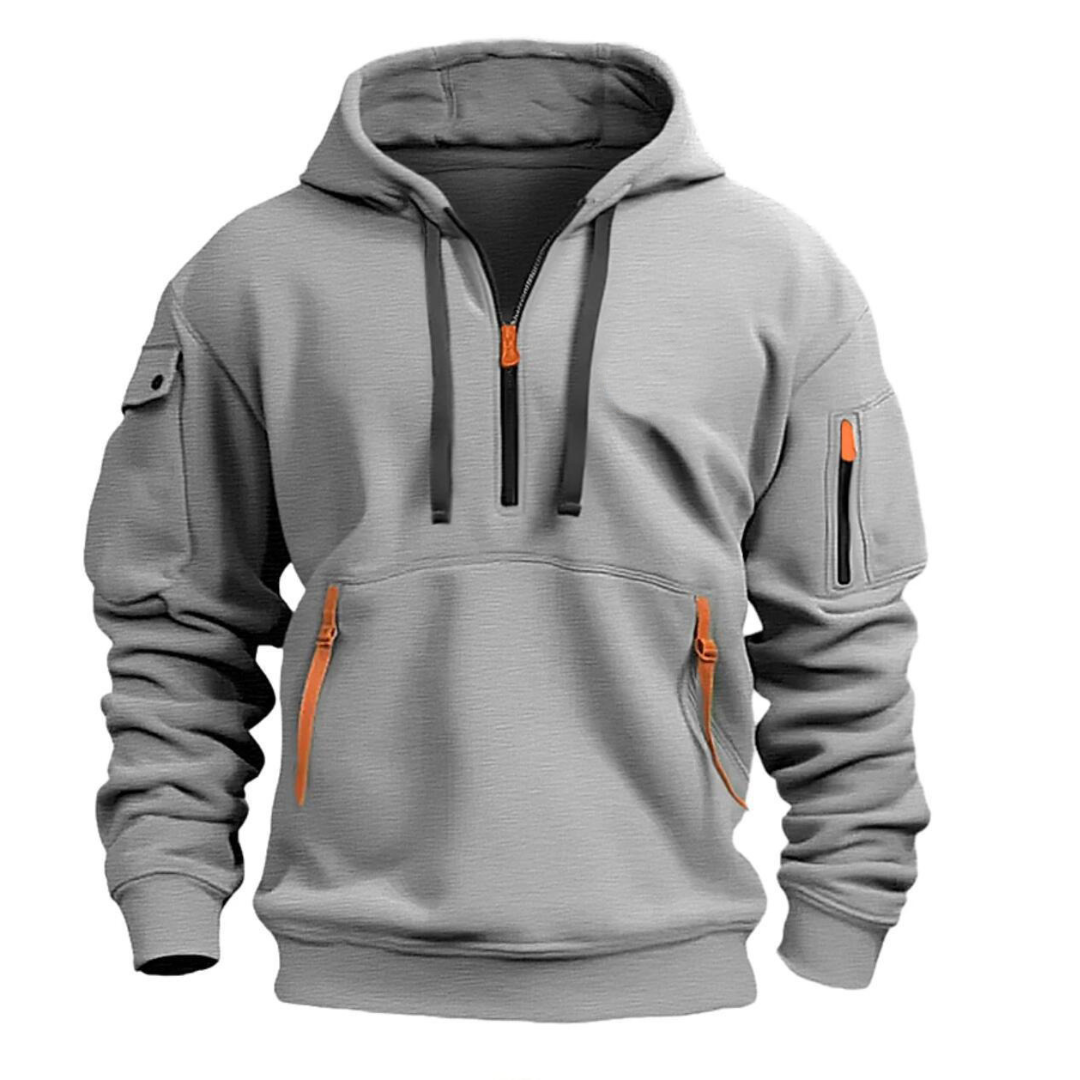 Weston - Men's Half-Zip Hoodie with Cargo Pockets