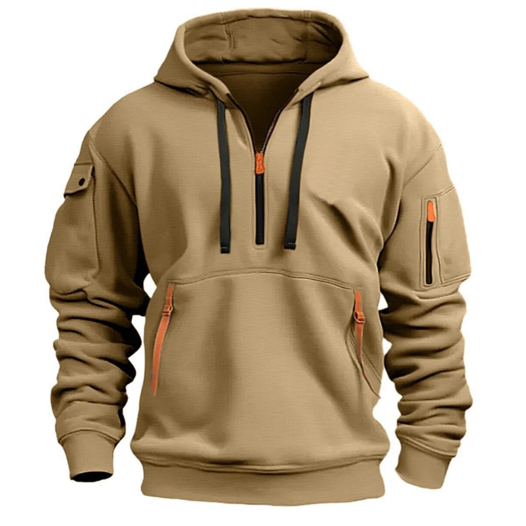 Weston - Men's Half-Zip Hoodie with Cargo Pockets