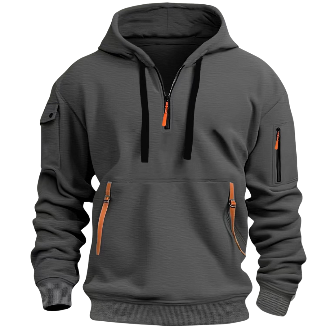 Weston - Men's Half-Zip Hoodie with Cargo Pockets