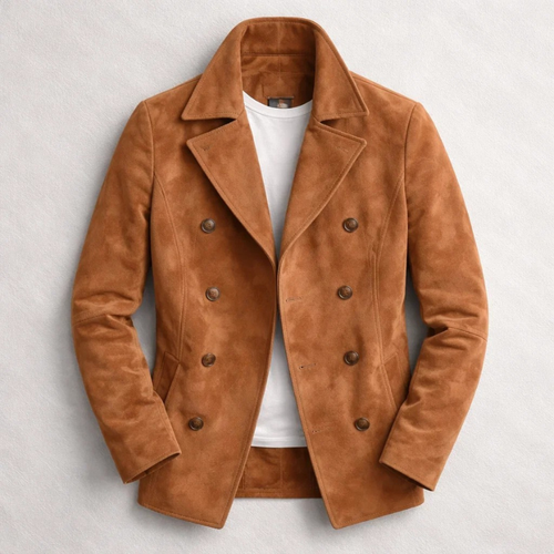 William - Men's Double-Breasted Suede Blazer