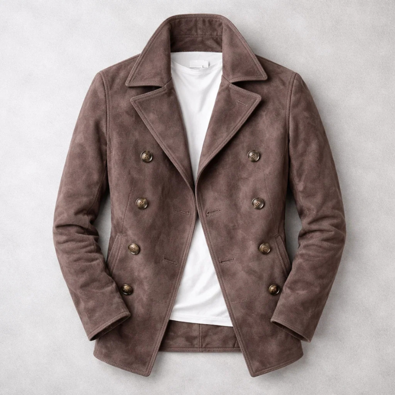 William - Men's Double-Breasted Suede Blazer